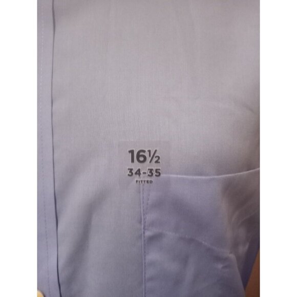 New Stafford Easy Care Travel Men's 16.5 34-35 (XL) Fitted Dress Shirt Blue NWT - Picture 3 of 12